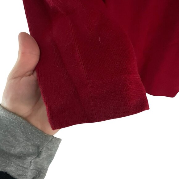 Eddie Bauer Wool Blend V-Neck Pullover Sweater Red L Tall Relaxed Fit Vibrant - Picture 6 of 9